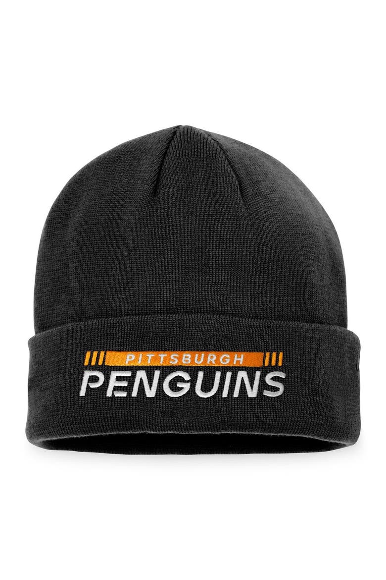 Men's Fanatics Branded Black Pittsburgh Penguins Authentic Pro Rink Cuffed Knit Hat, Main, color, Black
