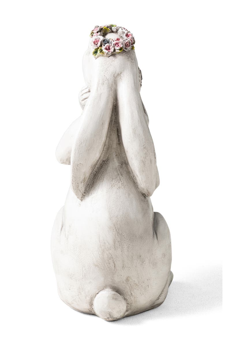 17"H MGO Hugging Mom and Baby Rabbit Statue, Alternate, color, White