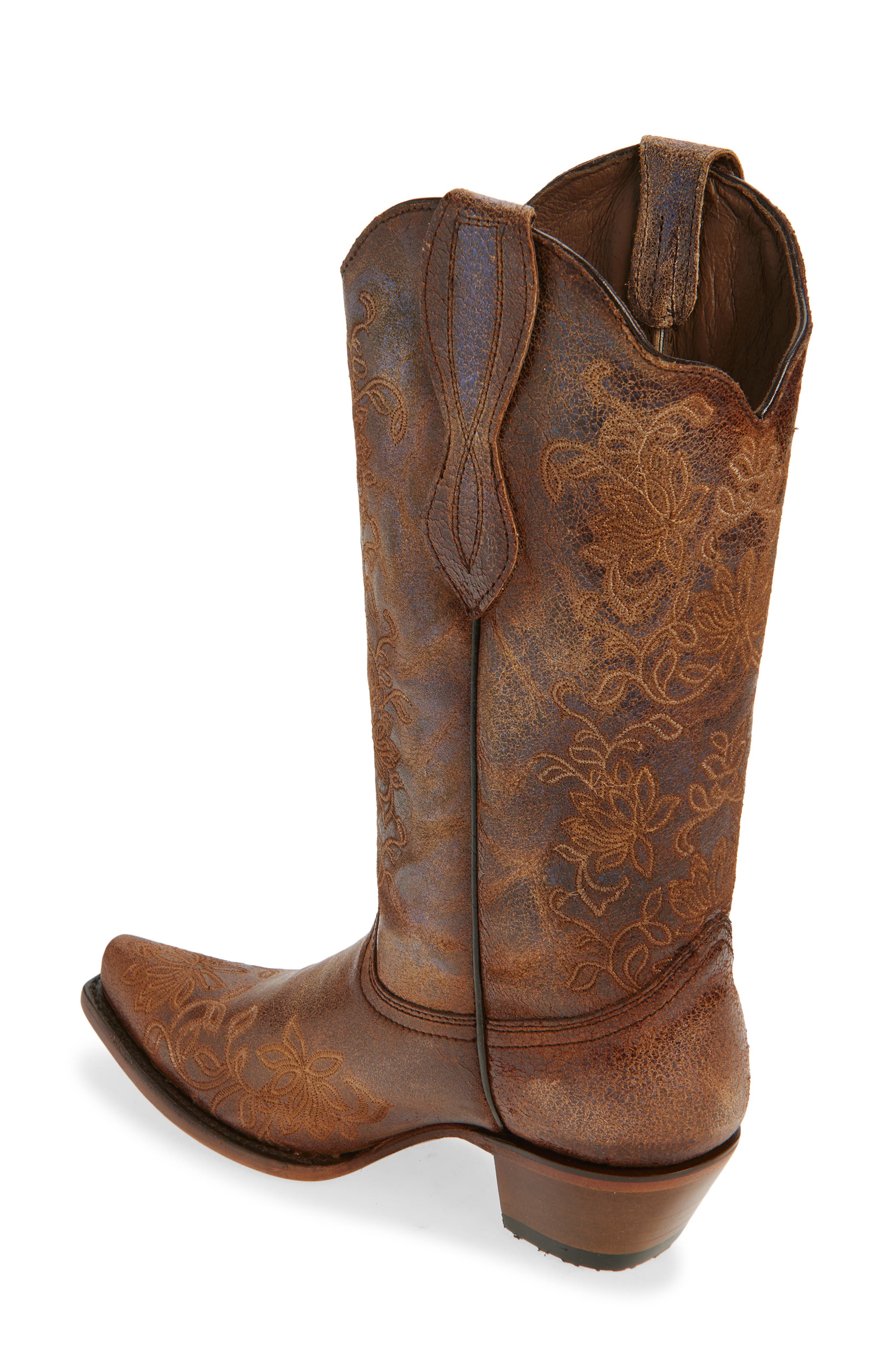 CIRCLE G Floral Embroidered Western Boot, Alternate, color, 
