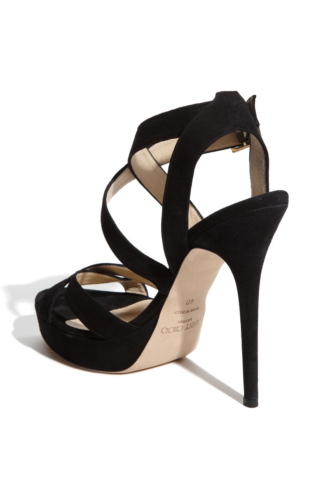 'Vamp' Sandal, Alternate, color, BLACK SUEDE