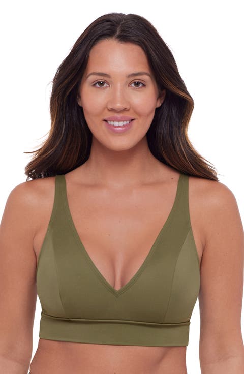Banded Plunge V-Neck Bikini Top