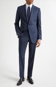 TOM FORD Wool Sharkskin Herringbone Suit