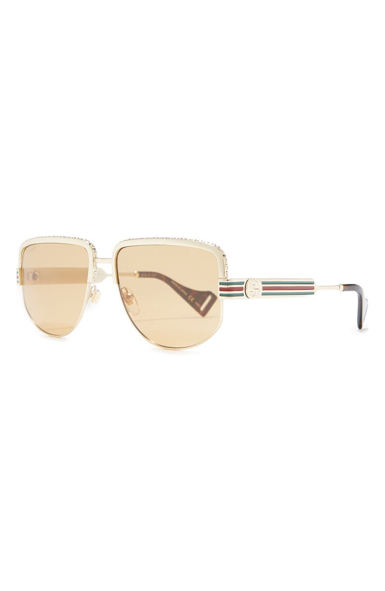 Gucci 59mm Aviator Sunglasses, Alternate, color, 