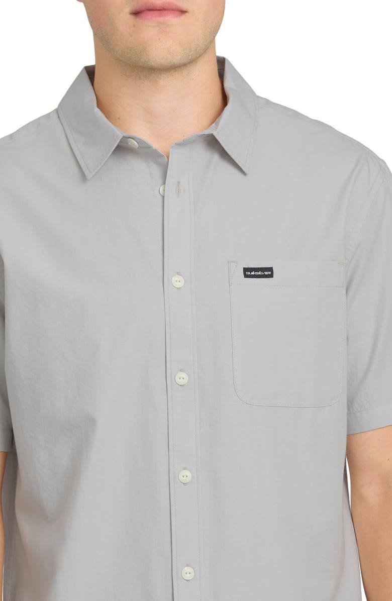 Quiksilver Shore Break Classic Short Sleeve Cotton Button-Up Shirt, Alternate, color, Micro Chip