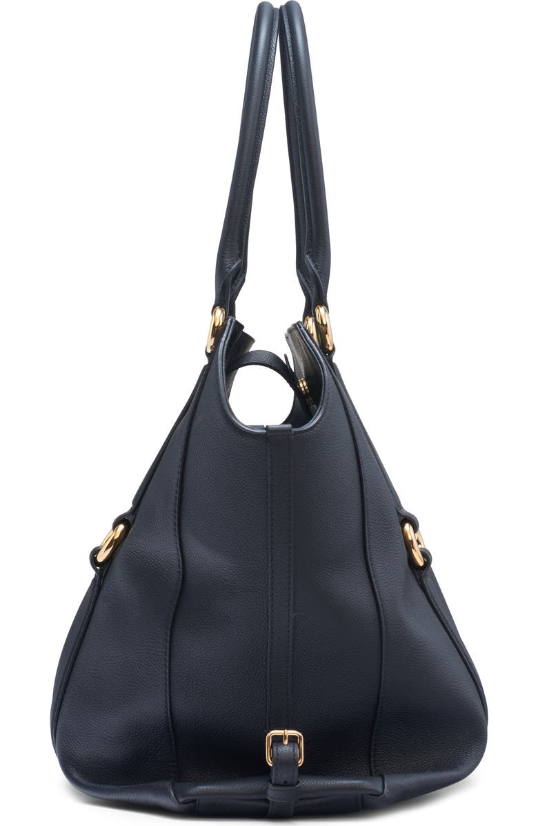 McQueen Farringdon Leather North/South Tote, Alternate, color, Black/ Gold