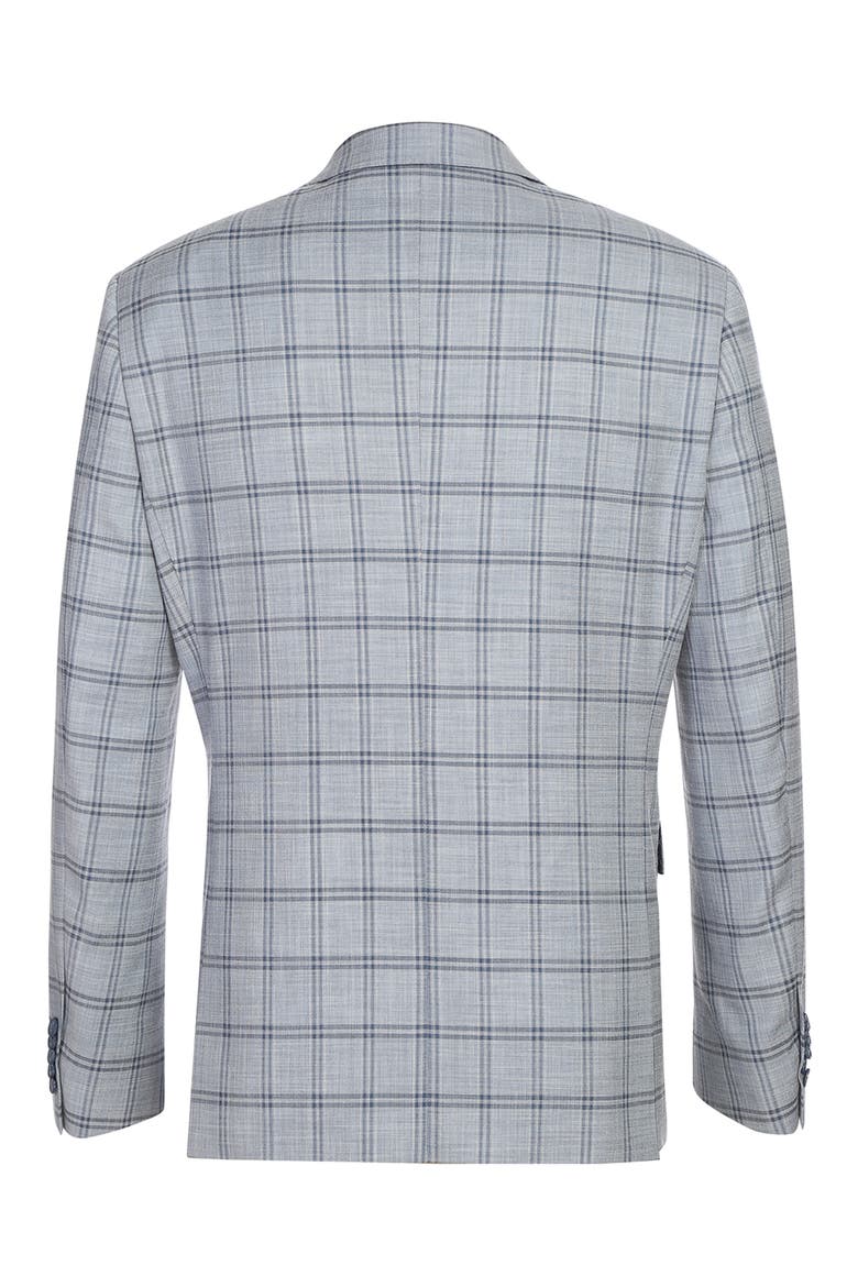 Plaid Grey & Blue Mélange Suit, Alternate, color, GREY/ BLUE