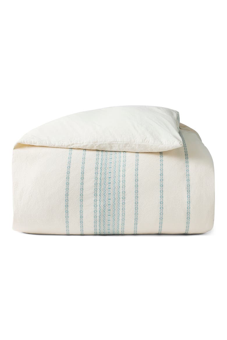 Rippled Stripe Organic Cotton Duvet Cover, Main, color, UNDYED W/ SURF
