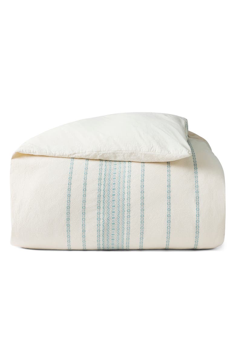 Coyuchi Rippled Stripe Organic Cotton Duvet Cover, Main, color,
