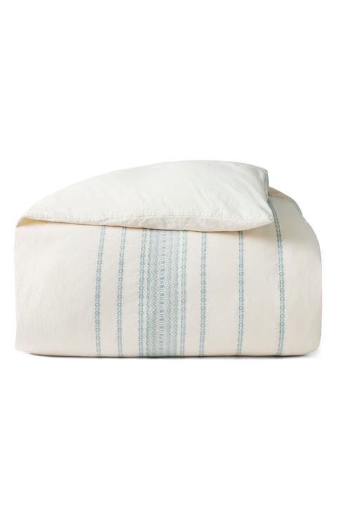 Rippled Stripe Organic Cotton Duvet Cover