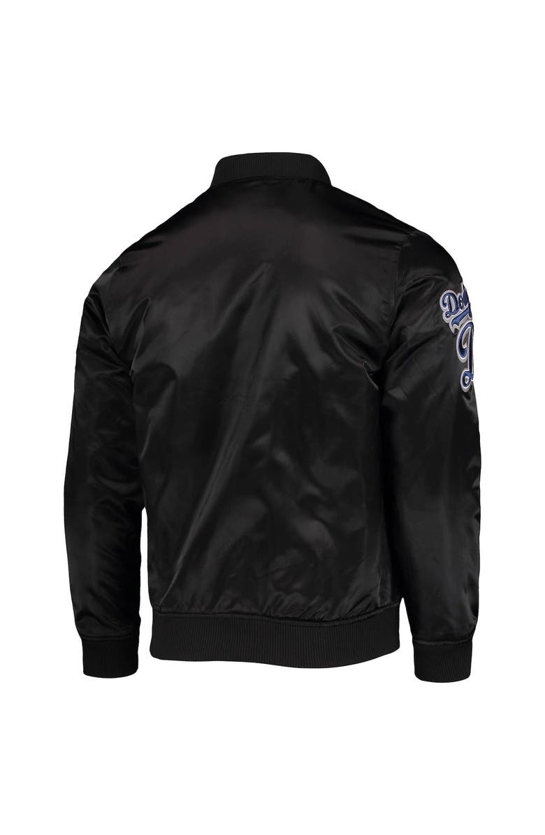 PRO STANDARD Men's Pro Standard Black Los Angeles Dodgers Wordmark Satin Full-Snap Jacket, Alternate, color,