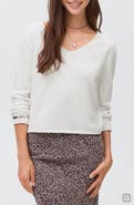 MANGO TEEN V-Neck Cotton Blend Sweater