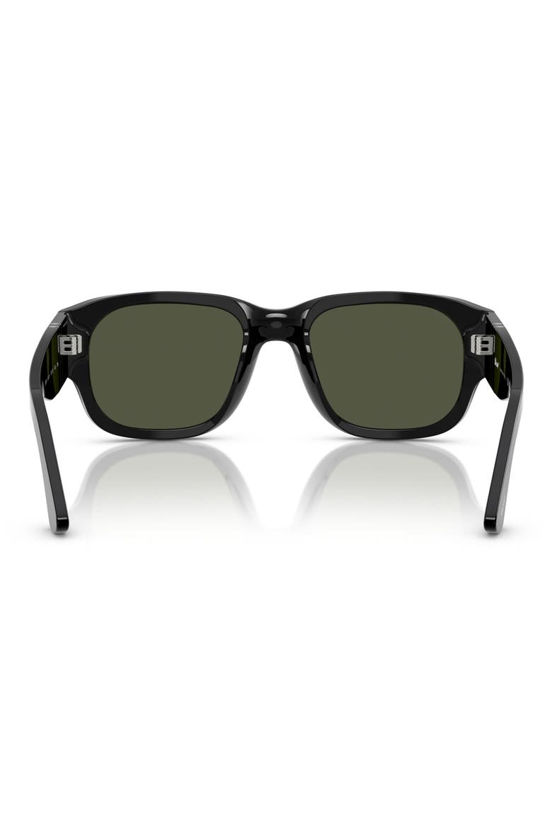 52mm Square Sunglasses, Alternate, color, BLACK / GREEN