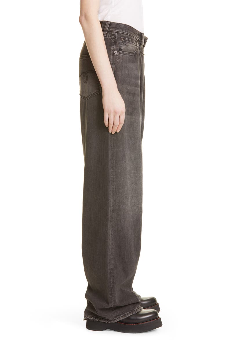 Damon Pleated High Waist Wide Leg Jeans, Alternate, color, ELLERY BLACK