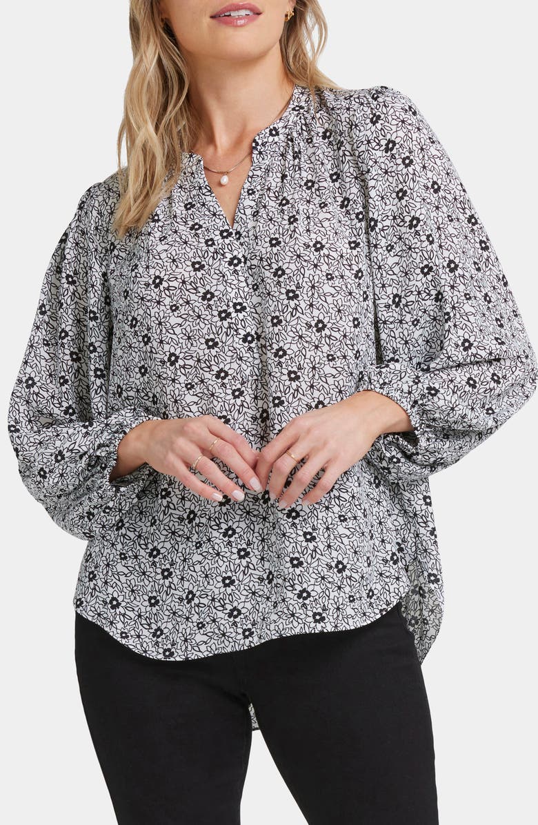 NYDJ Print Puff Shoulder Top, Main, color, Adriana