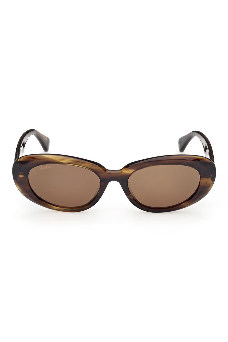53mm Oval Sunglasses, Main, color, BROWN OLIVE PALLADIUM / BROWN