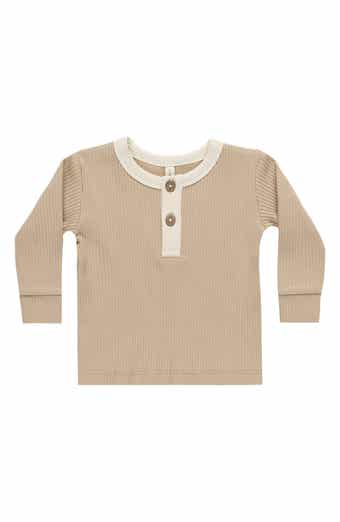 QUINCY MAE Stretch Organic Cotton Rib Henley