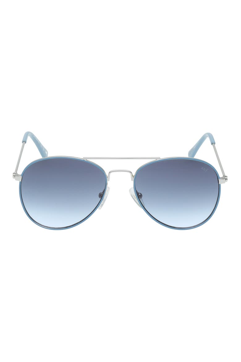 Kids' Navigator Sunglasses, Main, color, SHINY LIGHT NICKELTIN / BLUE