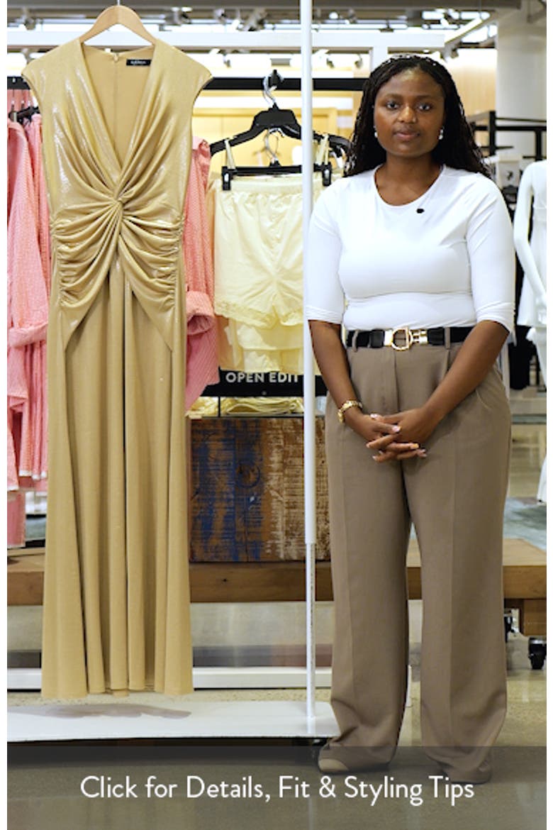 Twist Front Metallic Cap Sleeve Gown video