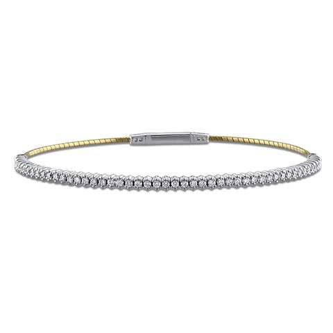 Diamond Bangle Bracelet 14k Yellow Gold