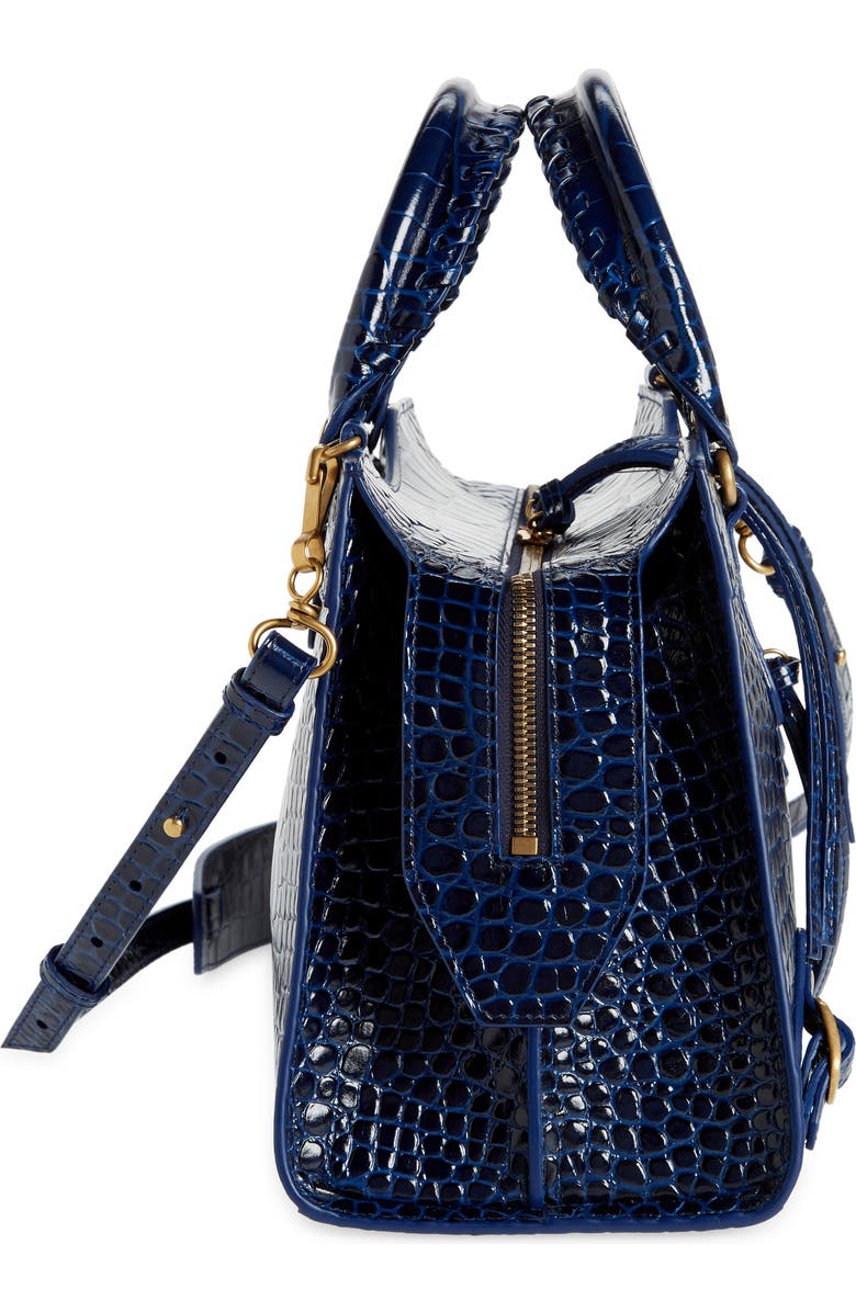 Balenciaga Small Neo Classic City Croc Embossed Leather Top Handle Bag, Alternate, color,