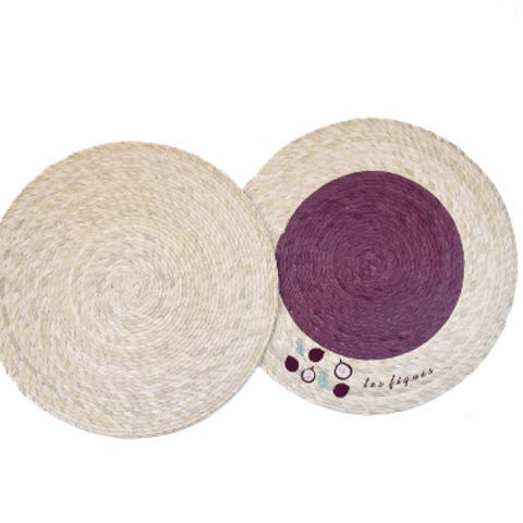 Palm Double Sided Placemat with Embroidery -  Set of 2
