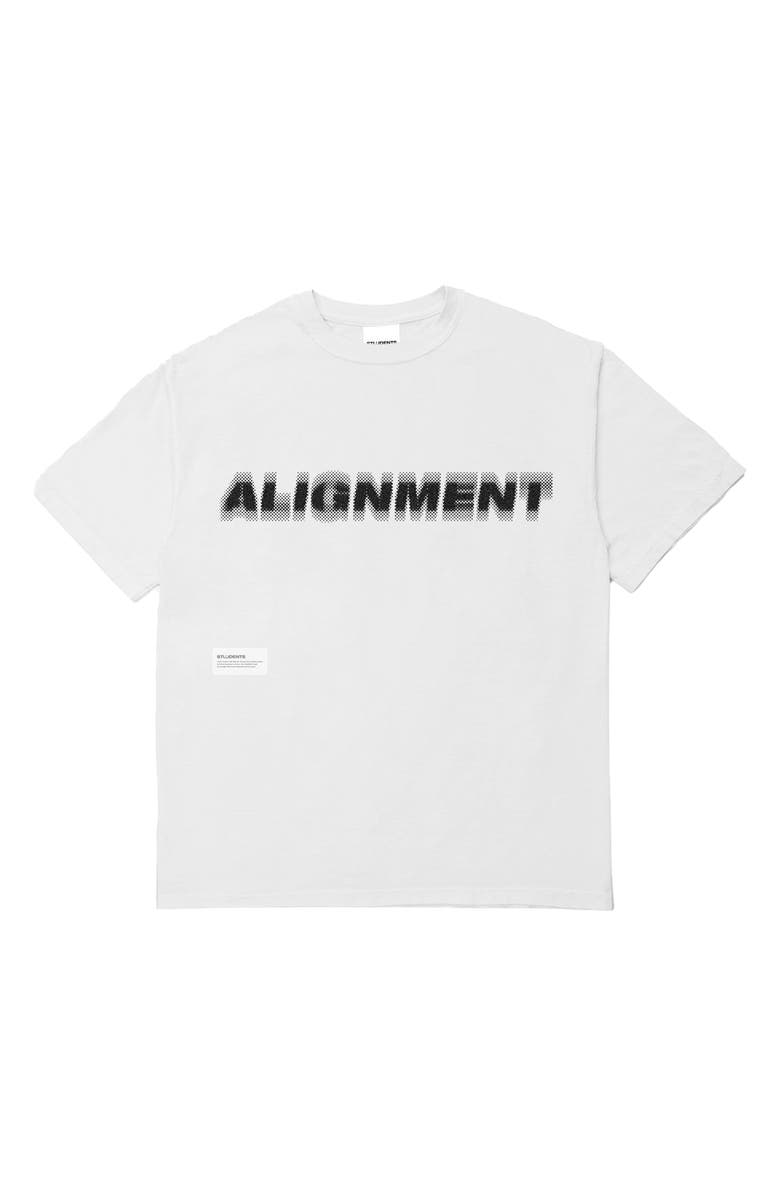 STUDENTS Oversize Alignment Graphic T-Shirt, Main, color, White
