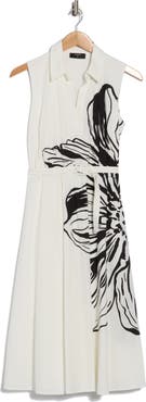 T Tahari Floral Sleeveless Fit & Flare Midi Dress
