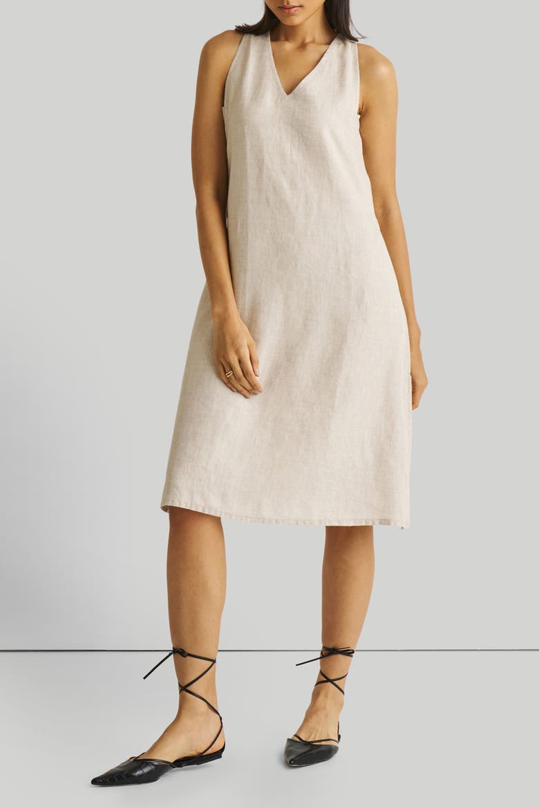 V-Neck Straight Dress, Alternate, color, Off-white