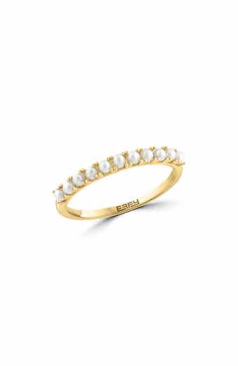 14K Yellow Gold Cultured Freshwater Pearl Stackable Ring