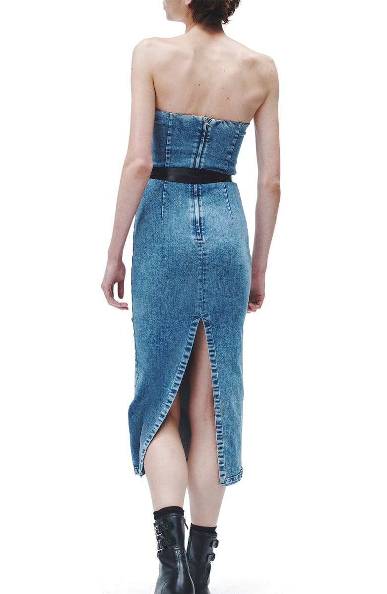 rag & bone Jasmine Strapless Denim Midi Dress, Alternate, color, 