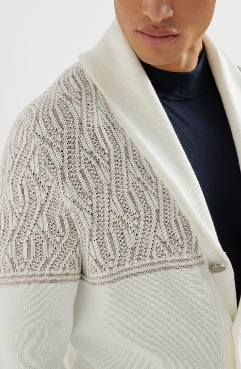 Brunello Cucinelli Jacquard cardigan, Alternate, color, Panama