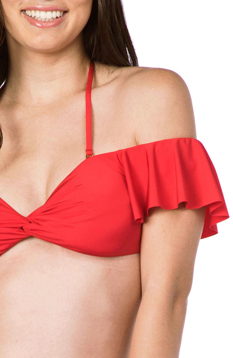 Trina Turk Getaway Twist Bandeau Top, Alternate, color,