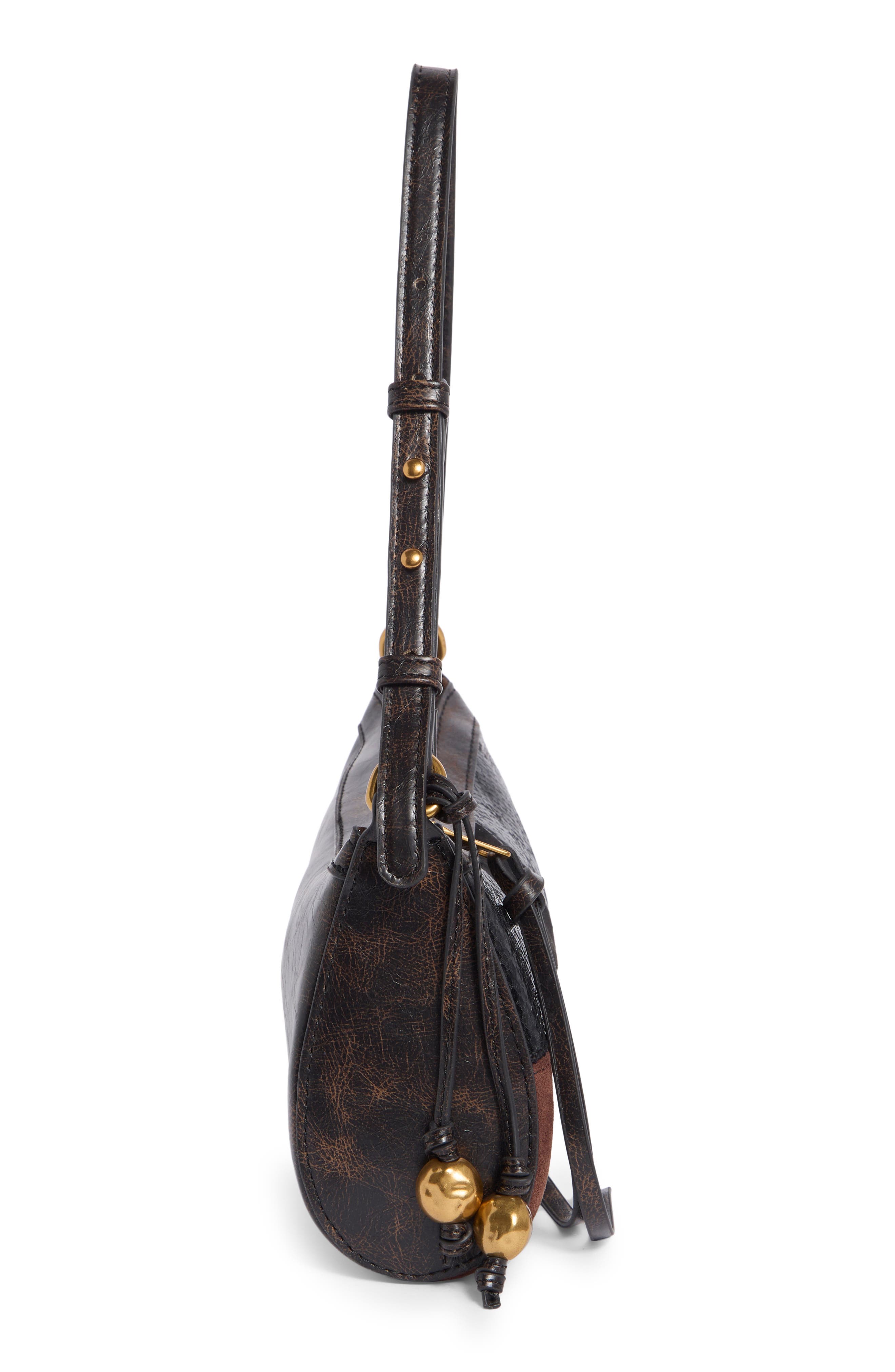 Blowen Faux Leather Baguette Bag, Alternate, color, MULTI BROWN PATCHWORK