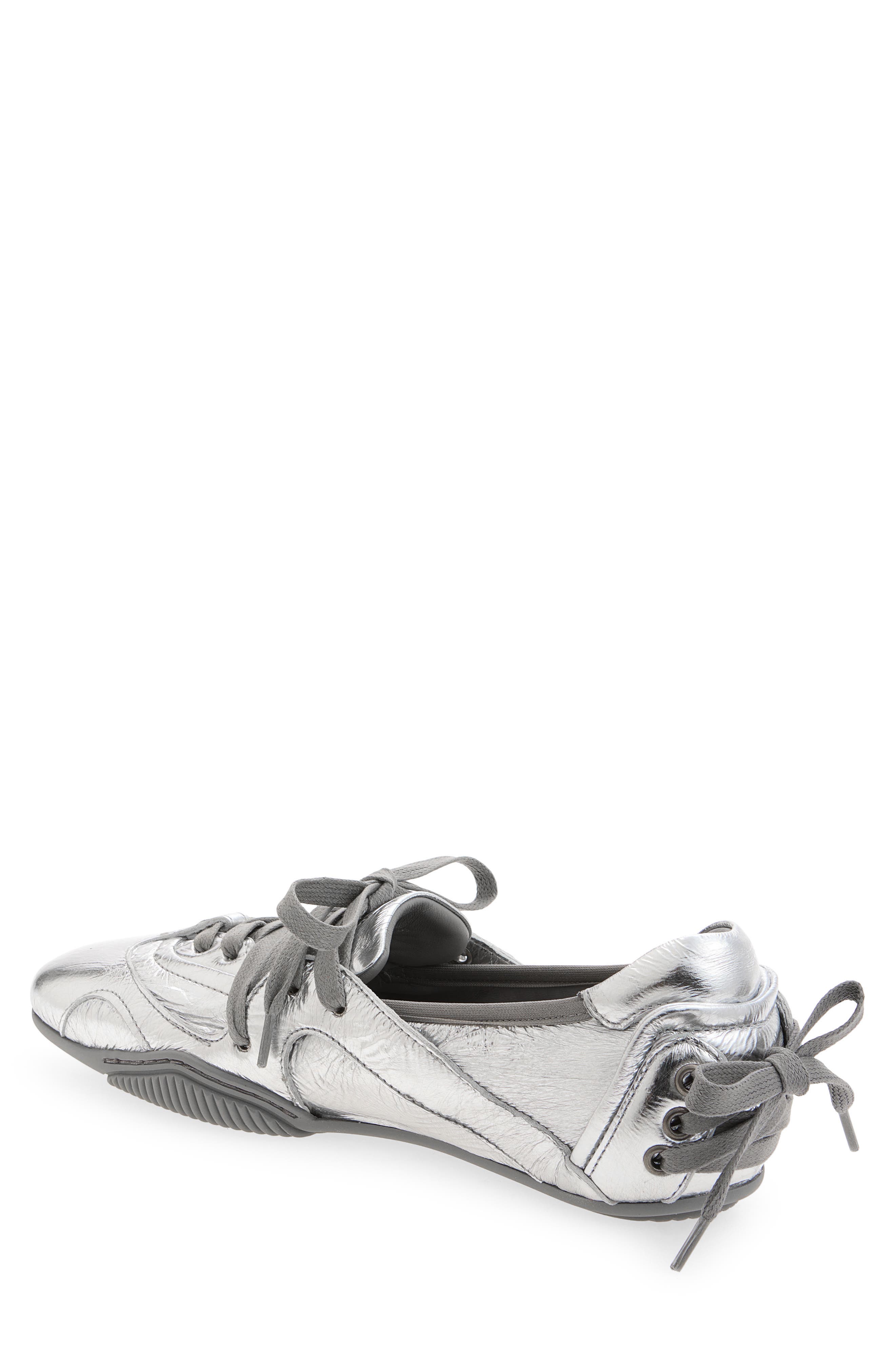 Bilaria Metallic Leather Low Top Sneaker, Alternate, color, SILVER/ GREY