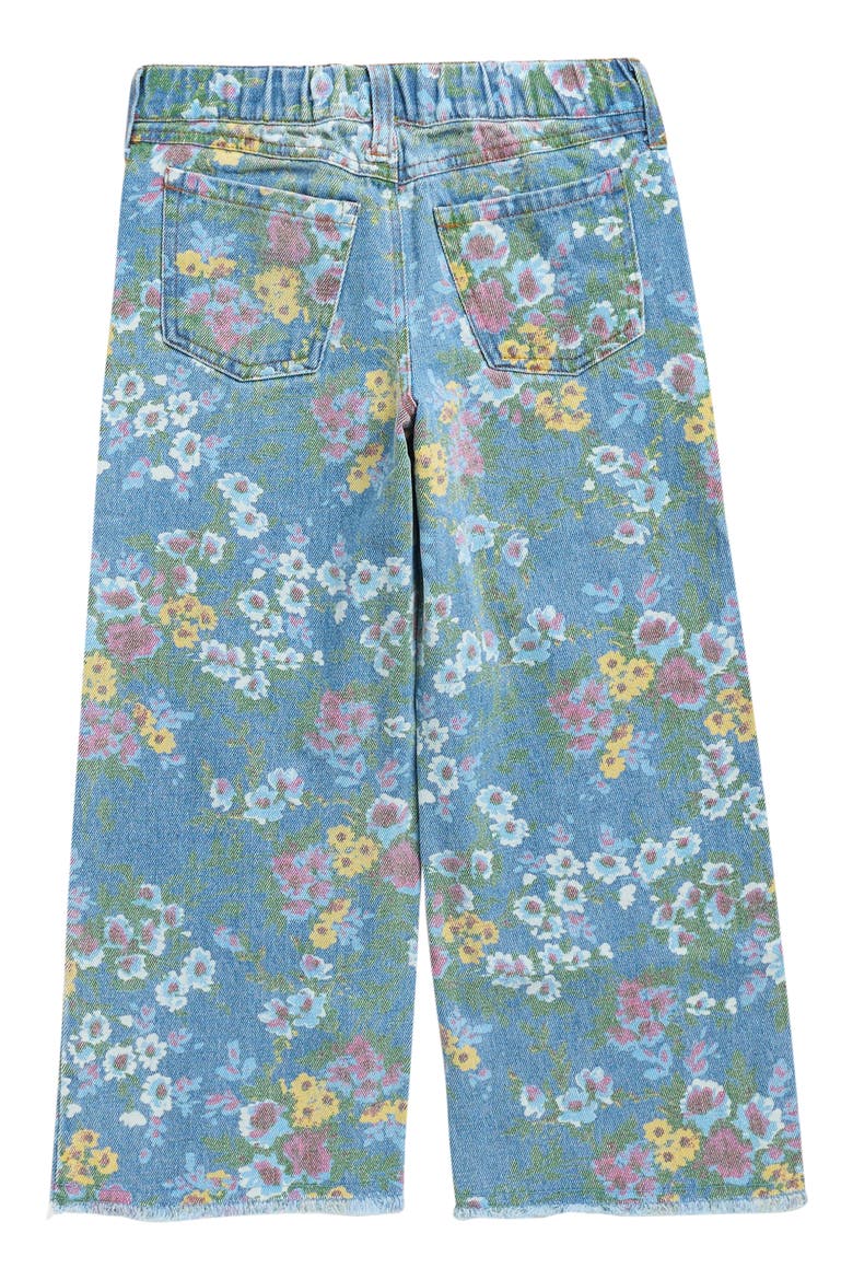 Kids' Floral Wide Leg Jeans, Alternate, color, DENIM