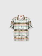 UM Bowling Shirt In Viscose With Irregular Zigzag Print