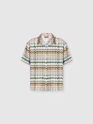 UM Bowling Shirt In Viscose With Irregular Zigzag Print