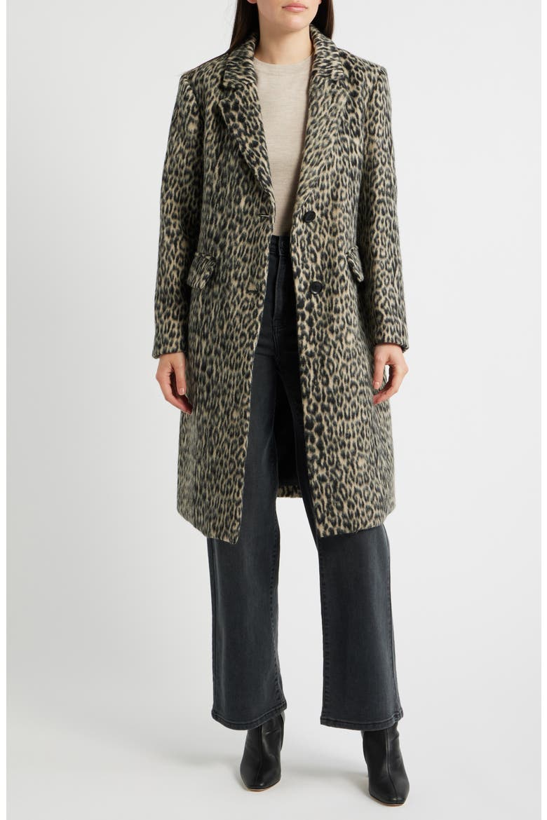 Leopard Print Faux Fur Coat, Main, color, LEOPARD