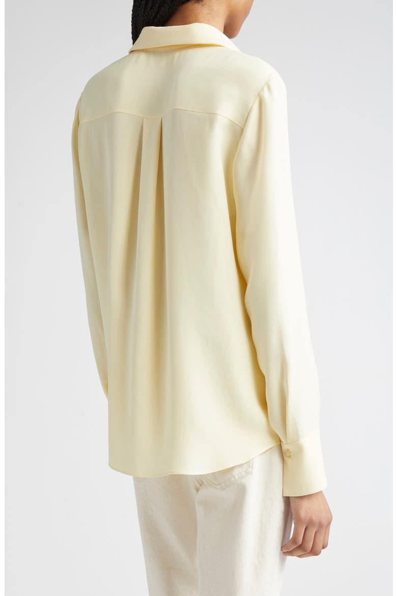 Scottie Silk Button-Up Blouse, Alternate, color, YELLOW CHALK