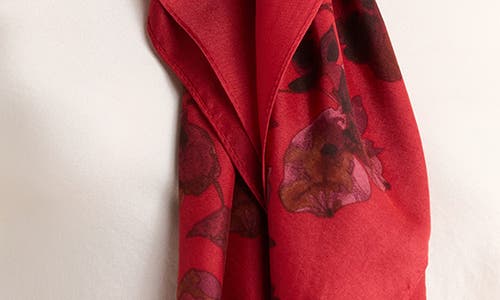 Bcbg Floral Shadow Square Scarf In Red