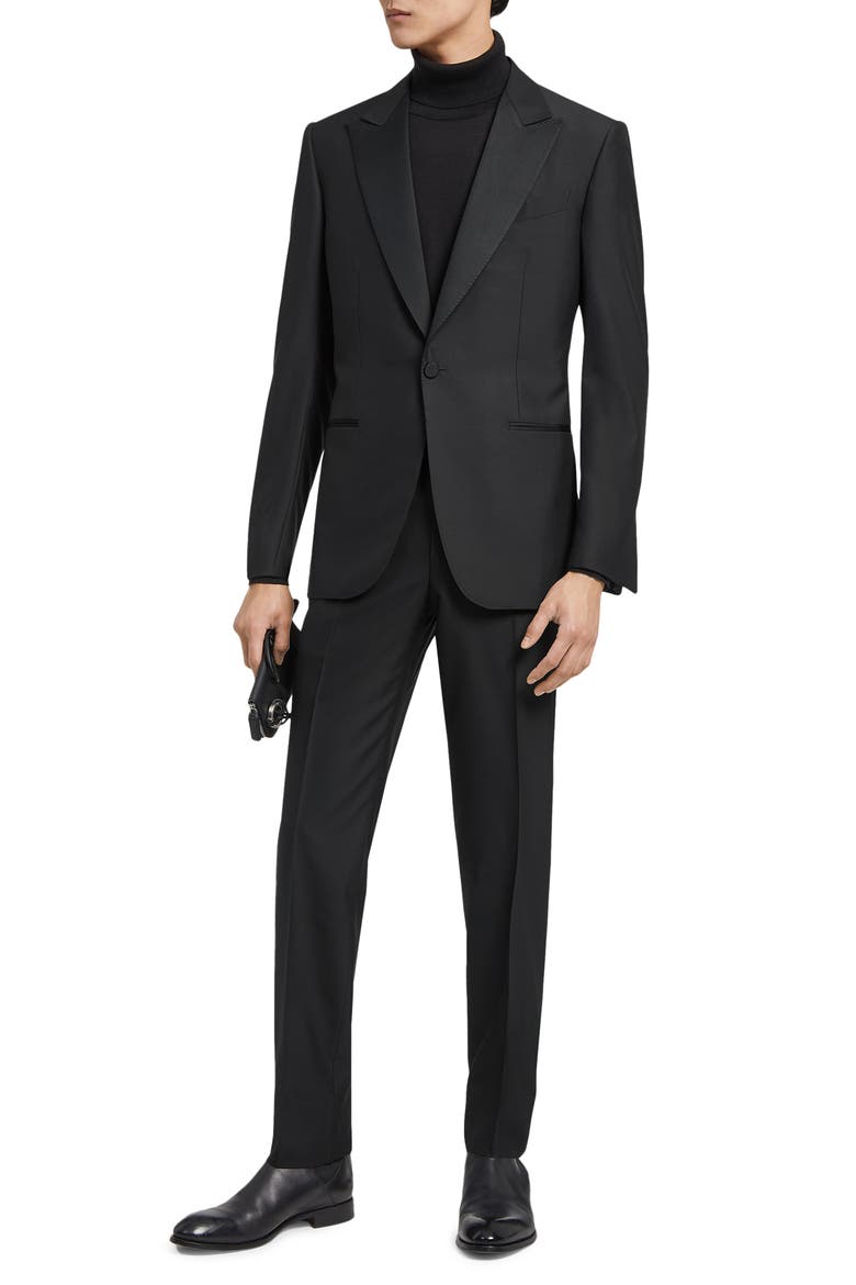 Trofeo 600 Wool & Silk Tuxedo, Main, color, BLACK