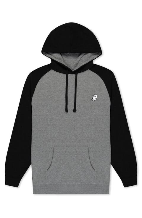 Mens Ghost Midweight Fleece Raglan Sleeve Hoodie