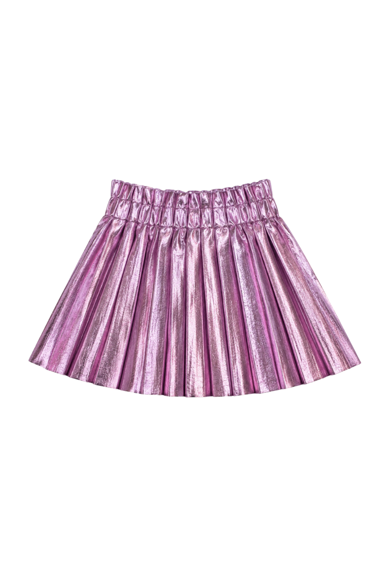 Foil Pleated Skirt, Main, color, Pastel Pink