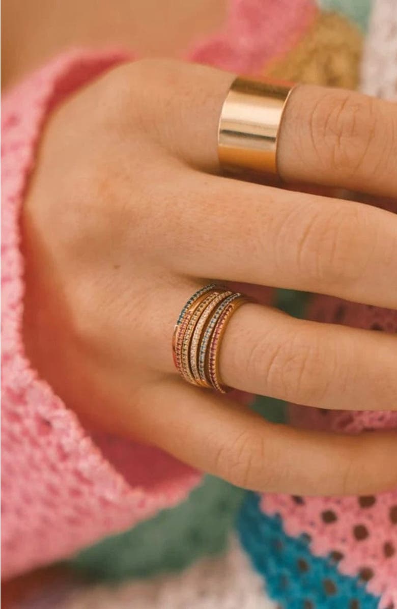 MADE BY MARY Birthstone Stacking Ring, Alternate, color, Silver