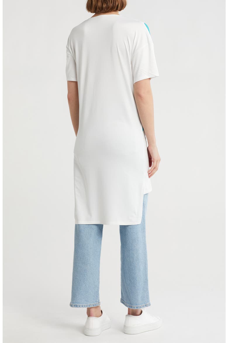 High Low Tunic T-Shirt Dress, Alternate, color, WHITE LAVNDER MINT STATUE PRNT