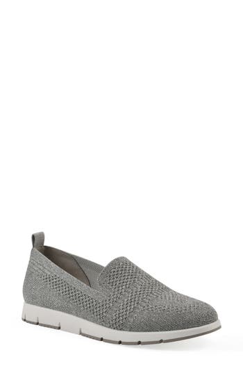 Cliffs By White Mountain Garren Glitter Knit Slip-on Sneaker In Grey Glitter Knit