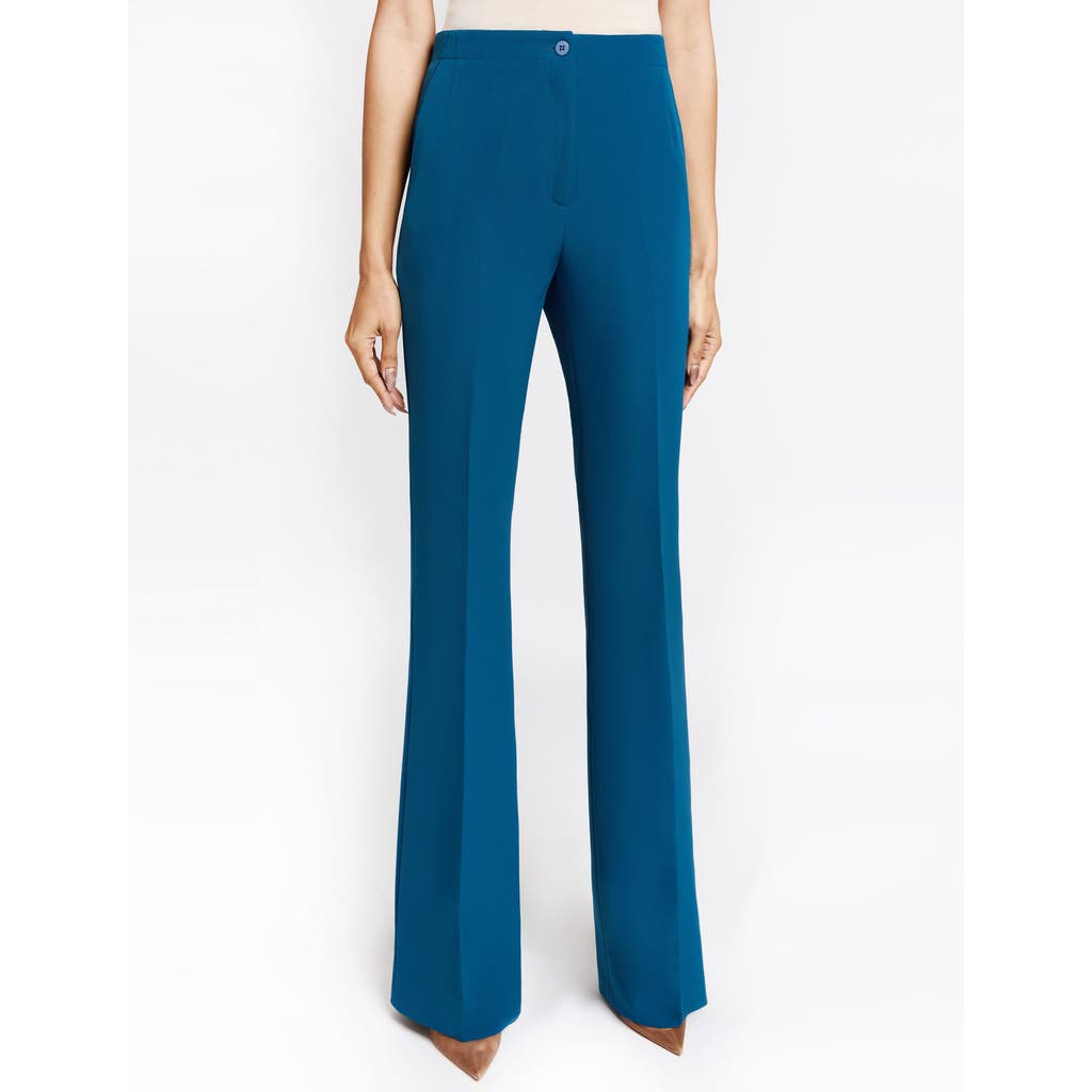 Santorelli Flare-leg Techno Crepe Pants In Aquamarine