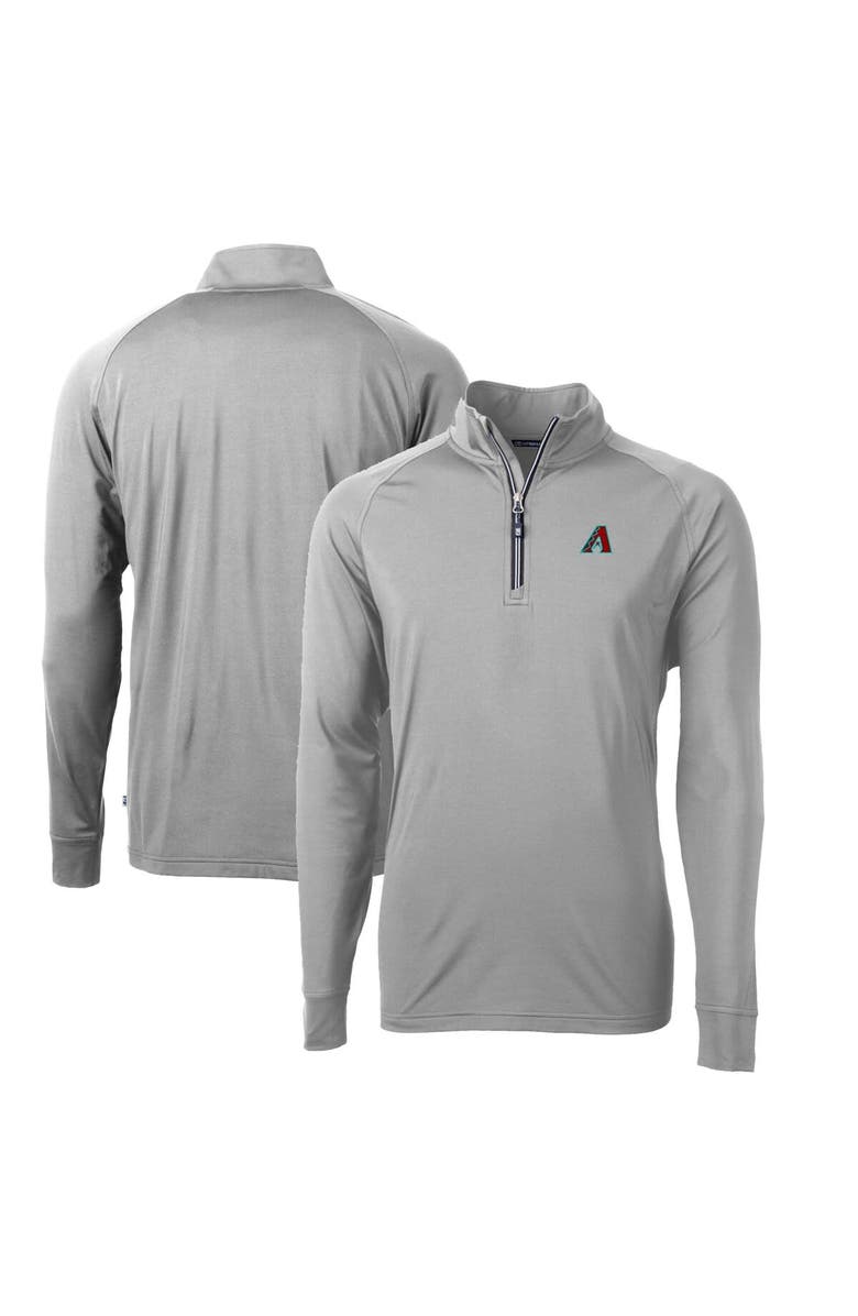 Cutter & Buck Men's Cutter & Buck  Gray Arizona Diamondbacks Adapt Eco Knit Recycled Quarter-Zip Big & Tall Pullover Top, Main, color, 