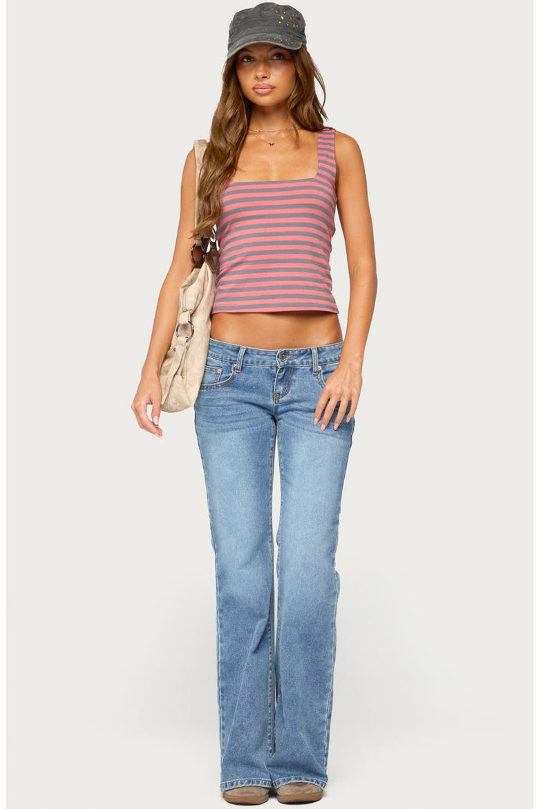 Striped Built-In Bra Tank Top, Alternate, color, RED-WASHED-AND-GRAY