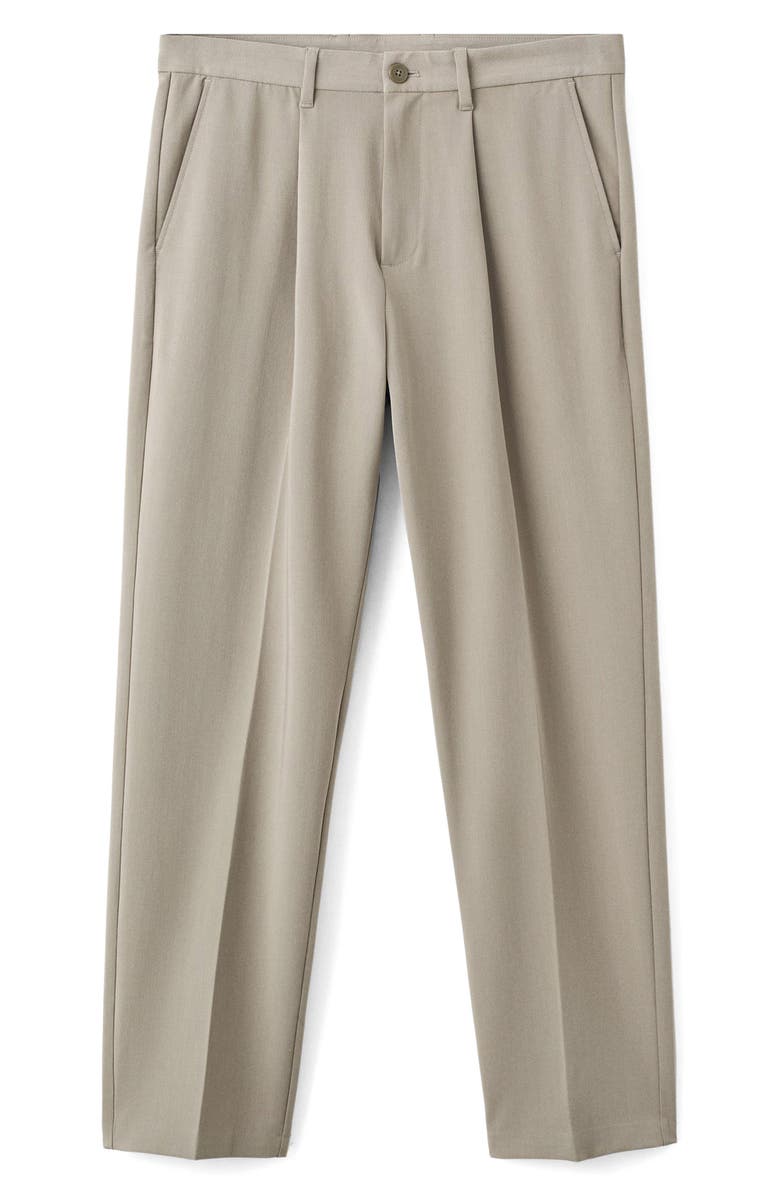 MANGO Pleated Fluid Straight Leg Pants, Alternate, color, Mink Grey